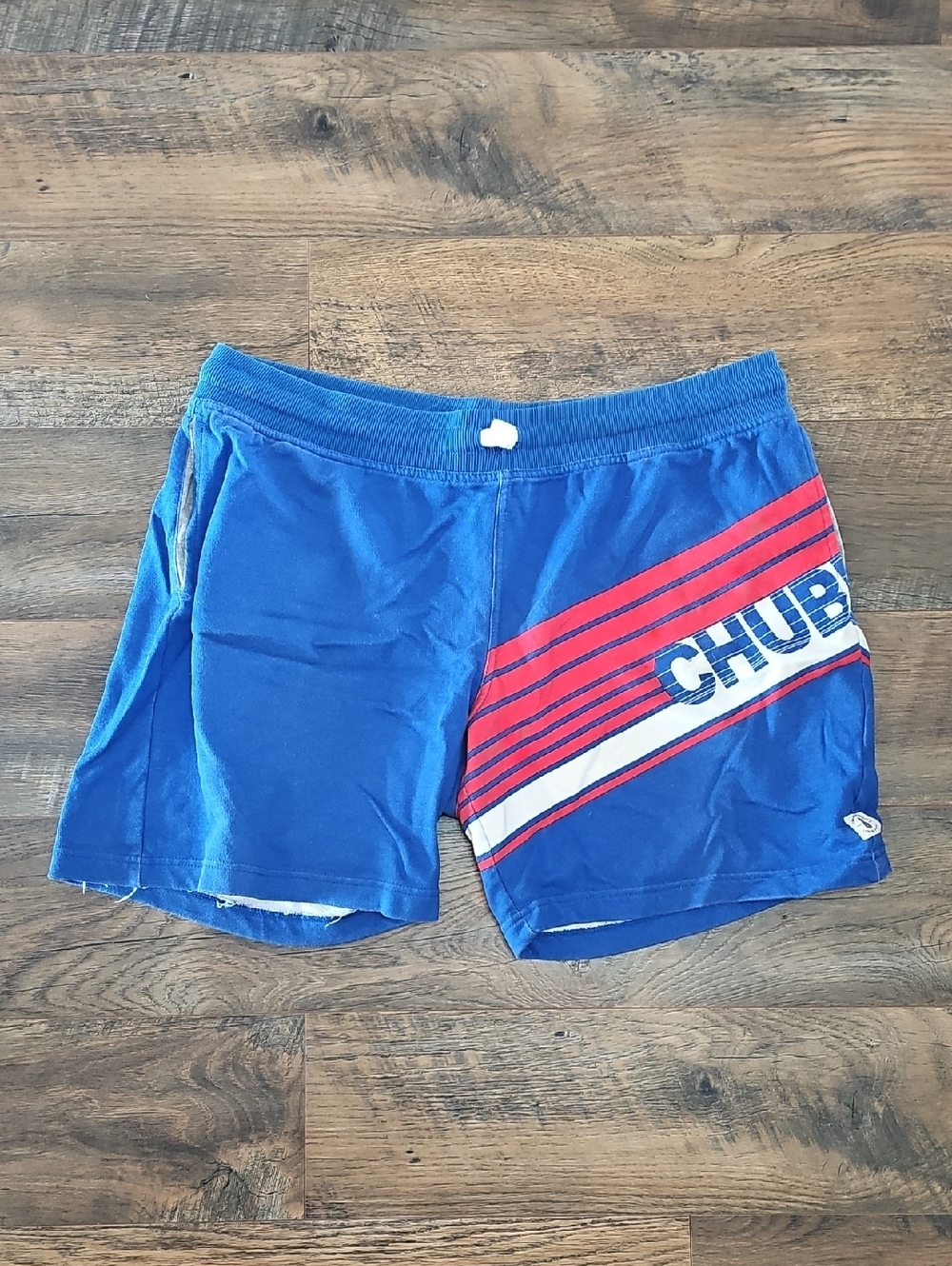 chubbies Blue Lounge Shorts with White Trim